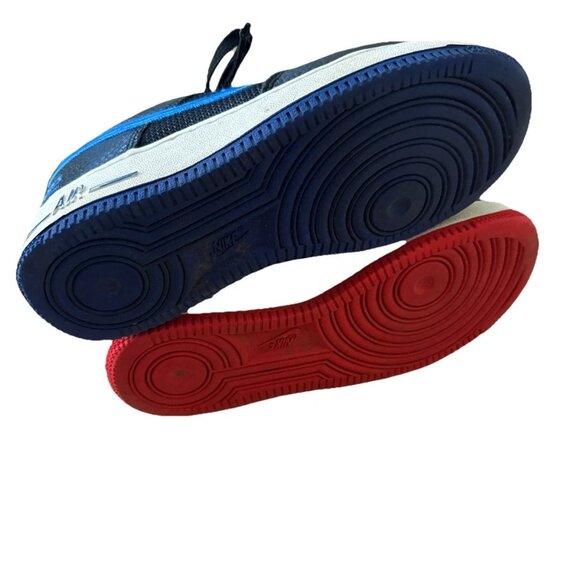 RARE Nike Air Force 1 Low AF1 Split Red Blue Black 4Y Youth Mismatched Colorway - Picture 6 of 7